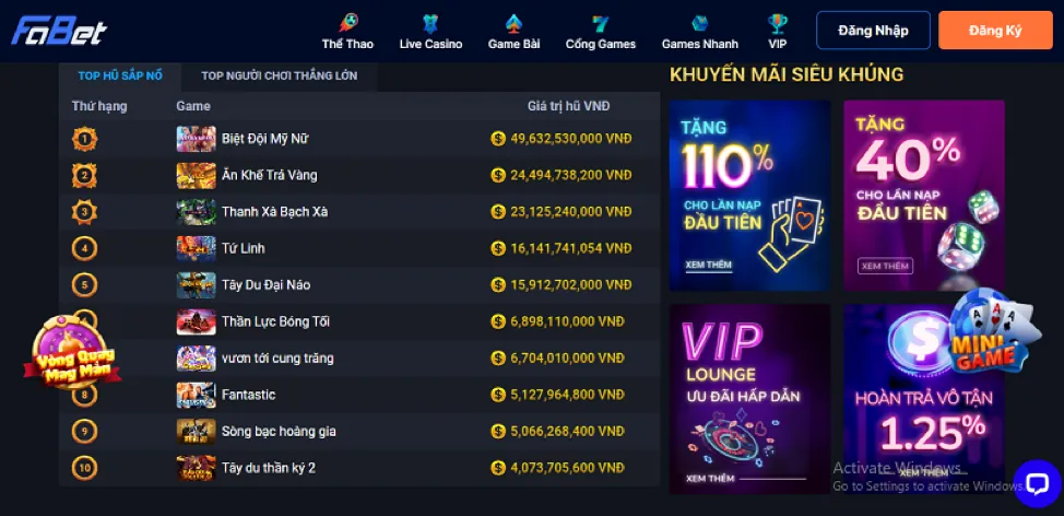 Ưu đãi VIP VB68